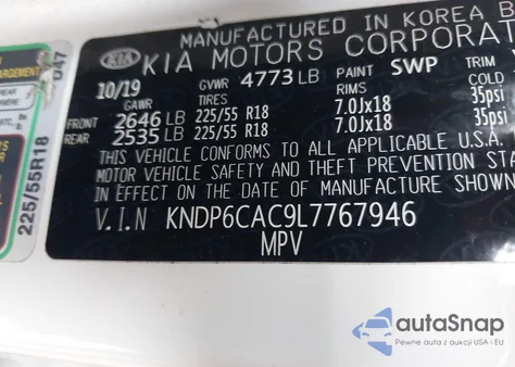 2020 Kia Sportage S из США, поврежденный, VIN KNDP6CAC9L7767946